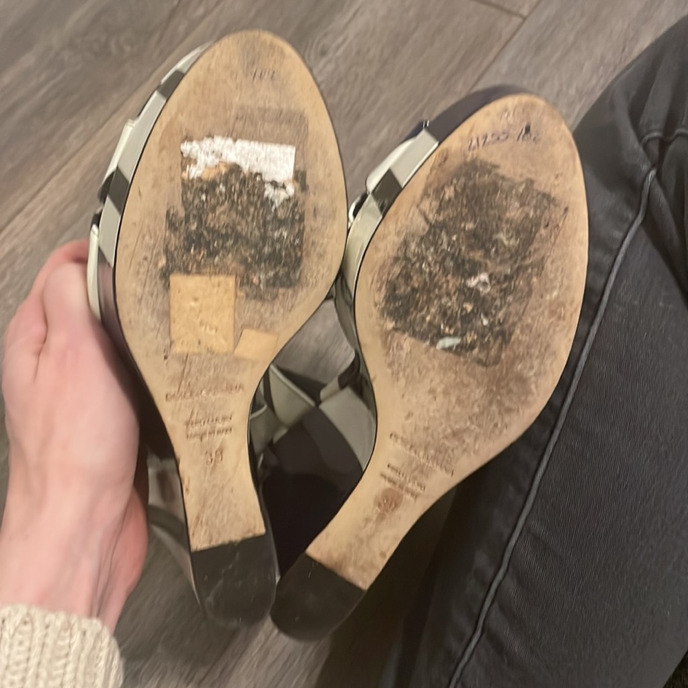 Dolce & Gabbana nautical stripe platform wedge sandal. 4.5 inch heel - Picture 10 of 10